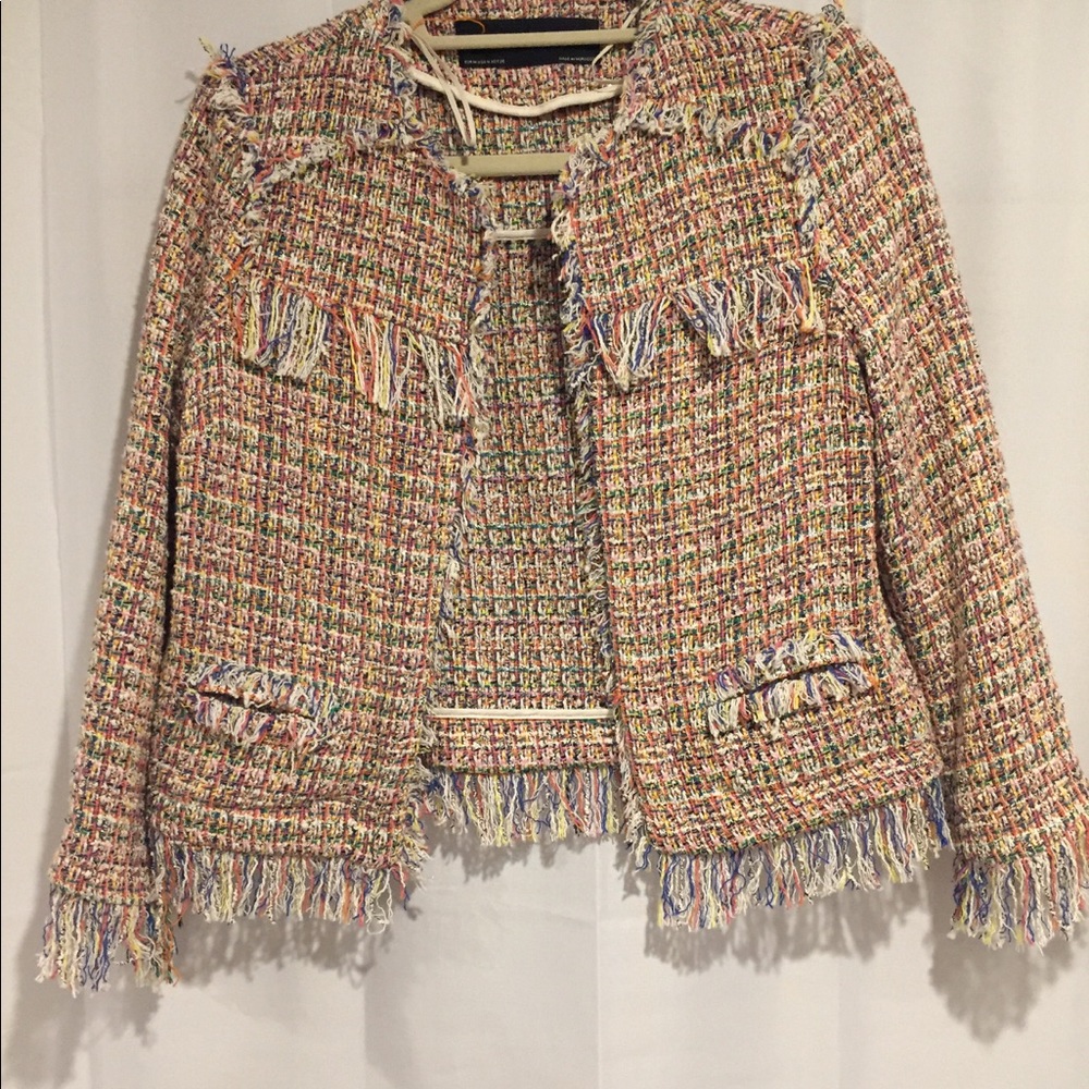 Zara blazer with fringed trimming